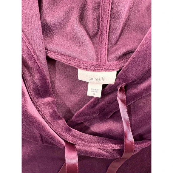 Pure jill Purple Hoodie Polyester/Spandex 3/4 Sleeve Size XL - Picture 6 of 8